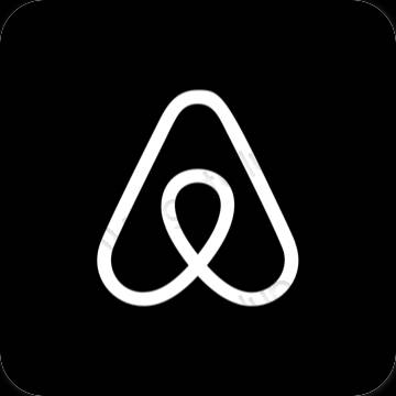Estetic negru Airbnb pictogramele aplicației