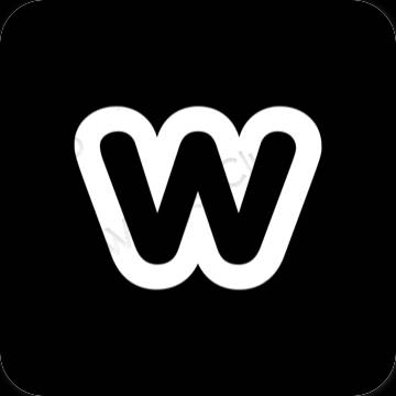 Æstetisk sort Weebly app ikoner