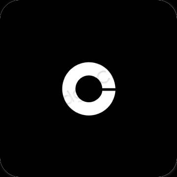Естетичен черен Coinbase икони на приложения