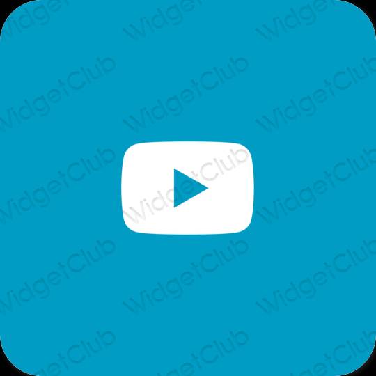 Esthétique bleu fluo Youtube icônes d'application