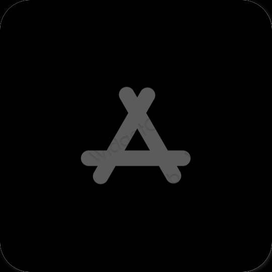 Esztétika fekete AppStore alkalmazás ikonok