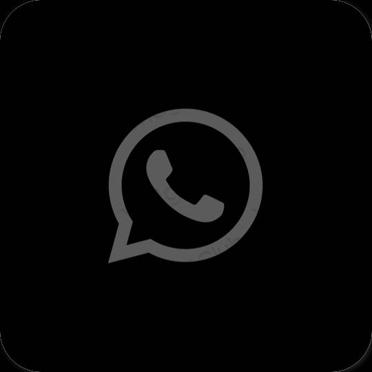 Ästhetisch Schwarz WhatsApp App-Symbole