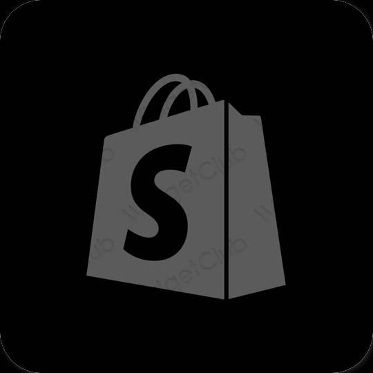 미적인 검은색 Shopify 앱 아이콘