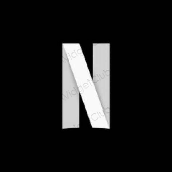 Esztétika fekete Netflix alkalmazás ikonok