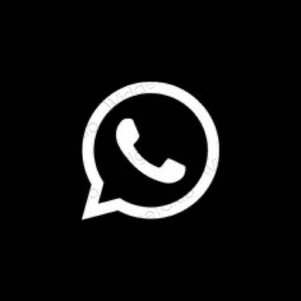Естетичен черен WhatsApp икони на приложения