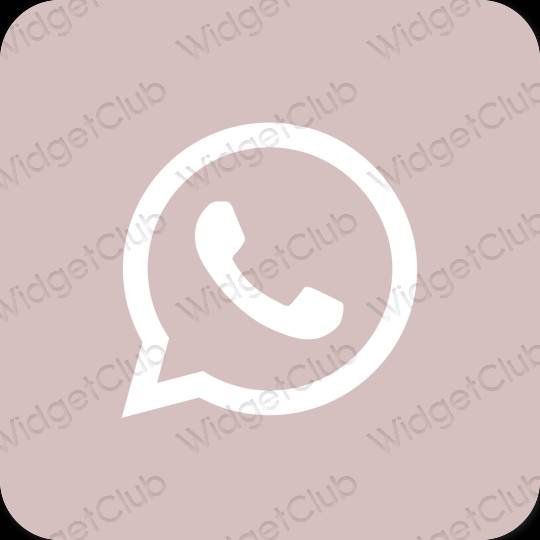 Естетичний пастельний рожевий WhatsApp значки програм