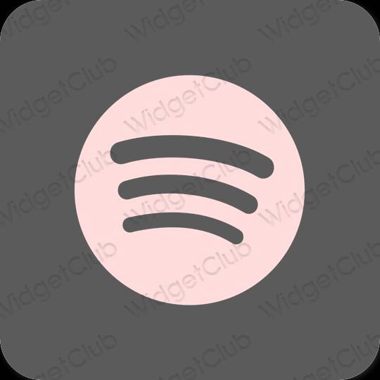 Estetis Abu-abu Spotify ikon aplikasi
