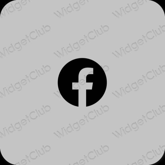 Ästhetisch grau Facebook App-Symbole
