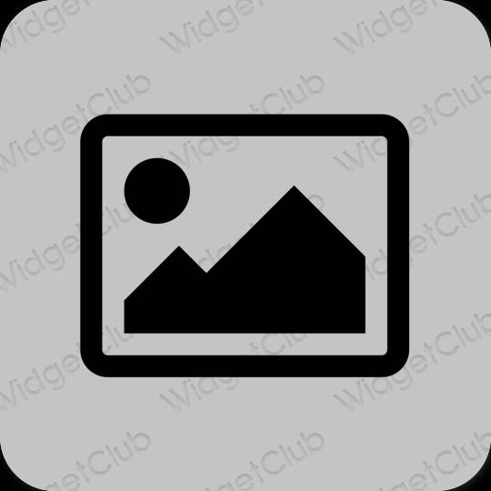 Aesthetic gray Photos app icons