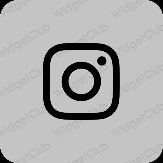 Estetik gri Instagram uygulama simgeleri