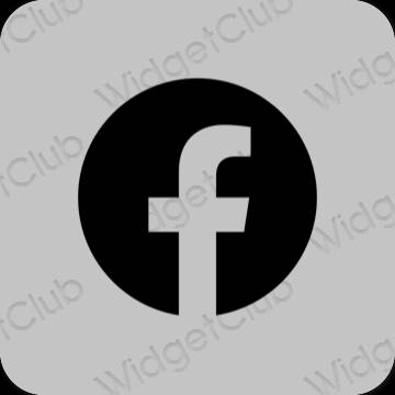 Esthétique grise Facebook icônes d'application