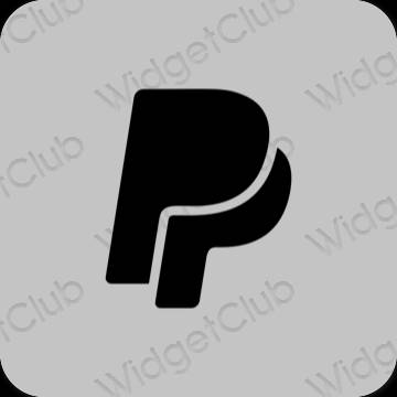Estético cinzento Paypal ícones de aplicativos