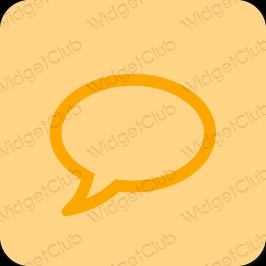 Естетичен оранжево Messages икони на приложения