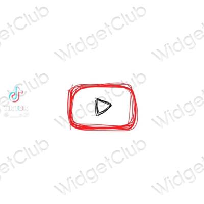 Pictograme pentru aplicații Youtube estetice