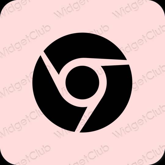 Estético rosa pastel Chrome ícones de aplicativos