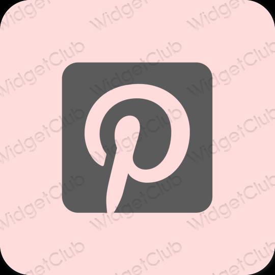 Estetis Merah Jambu Pinterest ikon aplikasi