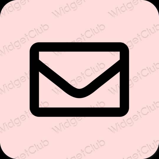 Estetický pastelově růžová Mail ikony aplikací
