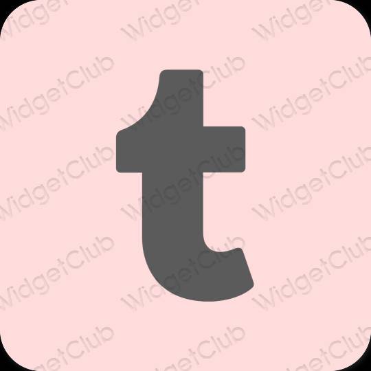 Estetik merah jambu Tumblr ikon aplikasi