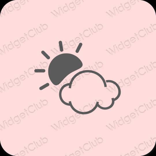 审美的 粉色的 Weather 应用程序图标
