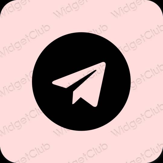 Estetik merah jambu Telegram ikon aplikasi