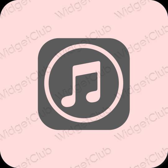 Estetické pastelovo ružová Music ikony aplikácií