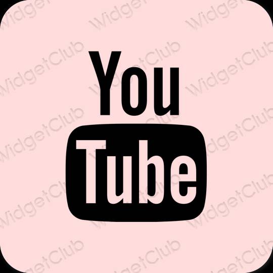 Estetik merah jambu Youtube ikon aplikasi