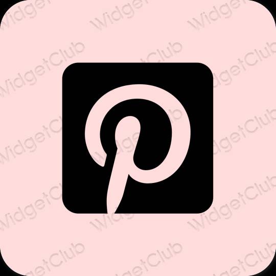 審美的 柔和的粉紅色 Pinterest 應用程序圖標