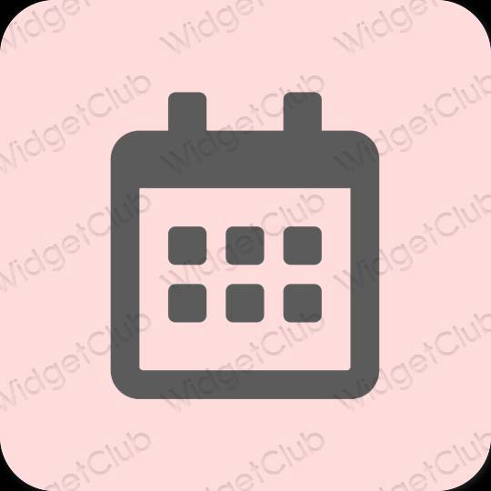 Estetisk pastell rosa Calendar app ikoner