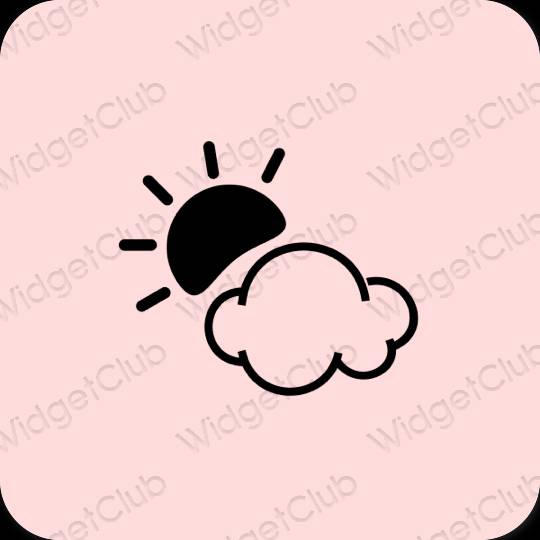 Estetic roz Weather pictogramele aplicației