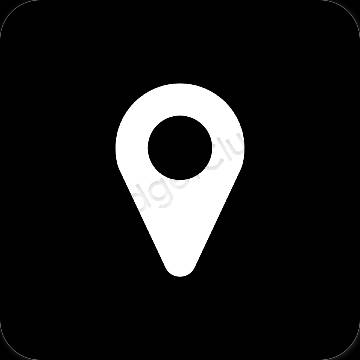 אֶסתֵטִי שָׁחוֹר Google Map סמלי אפליקציה
