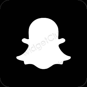 Stijlvol zwart snapchat app-pictogrammen