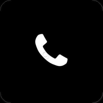 Estetis hitam Phone ikon aplikasi