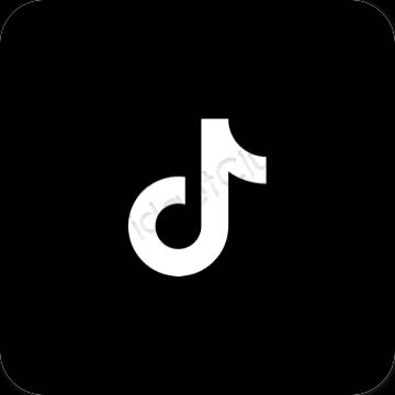 Estetisk svart TikTok app ikoner
