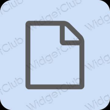 Estetické pastelovo modrá Notes ikony aplikácií