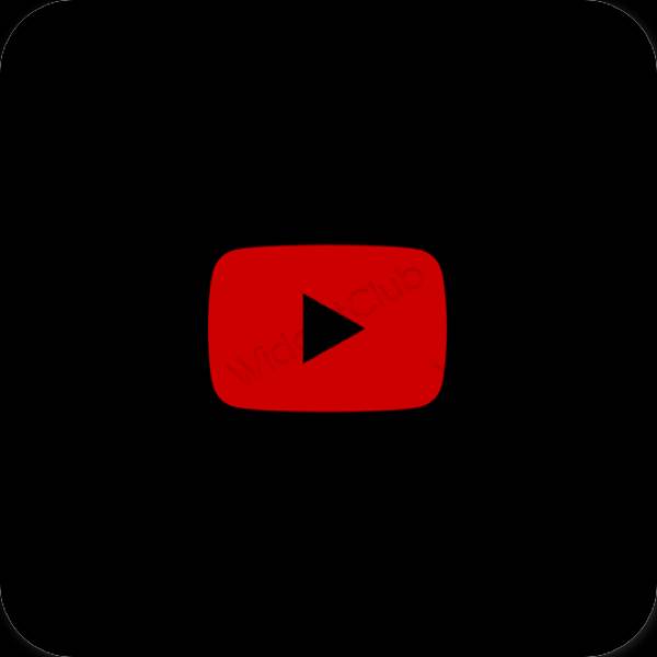 Естетски црн Youtube иконе апликација