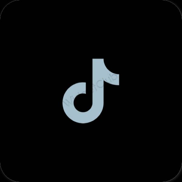 Estetico Nero TikTok icone dell'app