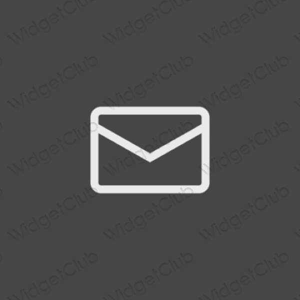 эстетический серый Mail значки приложений