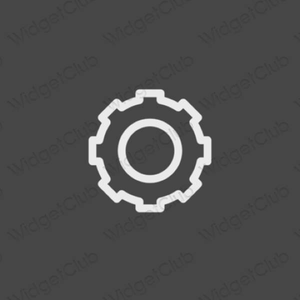 Estetski siva Settings ikone aplikacija