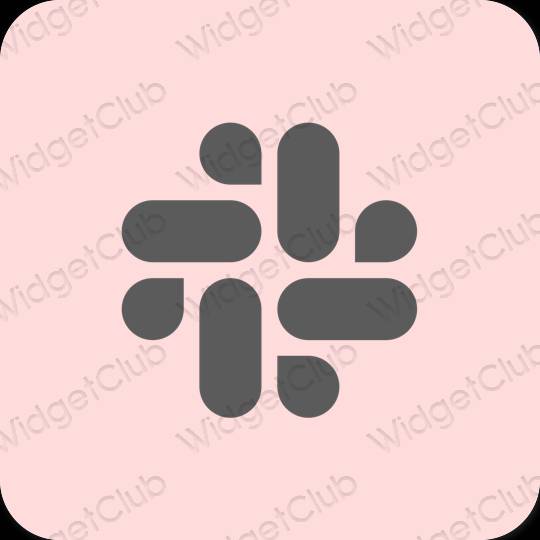 Estetis merah muda pastel Slack ikon aplikasi