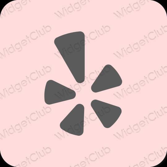 Æstetisk lyserød Yelp app ikoner