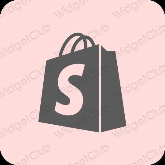Estetis merah muda pastel Shopify ikon aplikasi