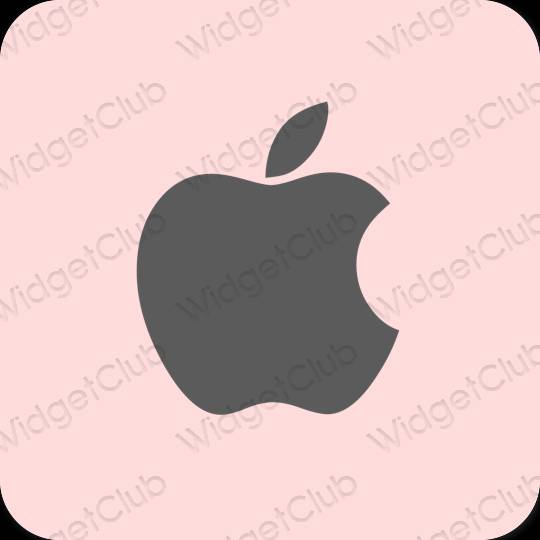 Esteetiline pastelne roosa Apple Store rakenduste ikoonid