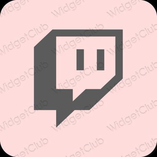 Esztétika rózsaszín Twitch alkalmazás ikonok