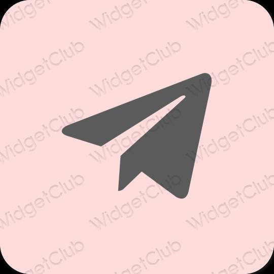Estetické pastelovo ružová Telegram ikony aplikácií