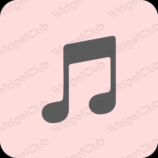 Estetski pastelno ružičasta Music ikone aplikacija