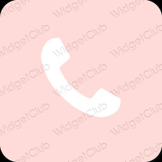Thẩm mỹ màu hồng nhạt Phone biểu tượng ứng dụng
