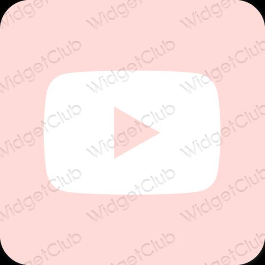 Esztétika pasztell rózsaszín Youtube alkalmazás ikonok
