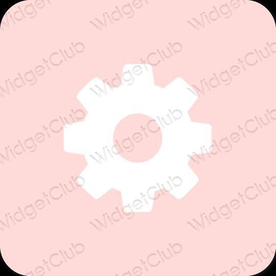 Æstetisk pastel pink Settings app ikoner