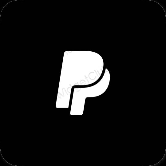 Aesthetic black Paypal app icons