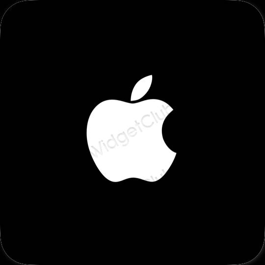 Aesthetic black Apple Store app icons